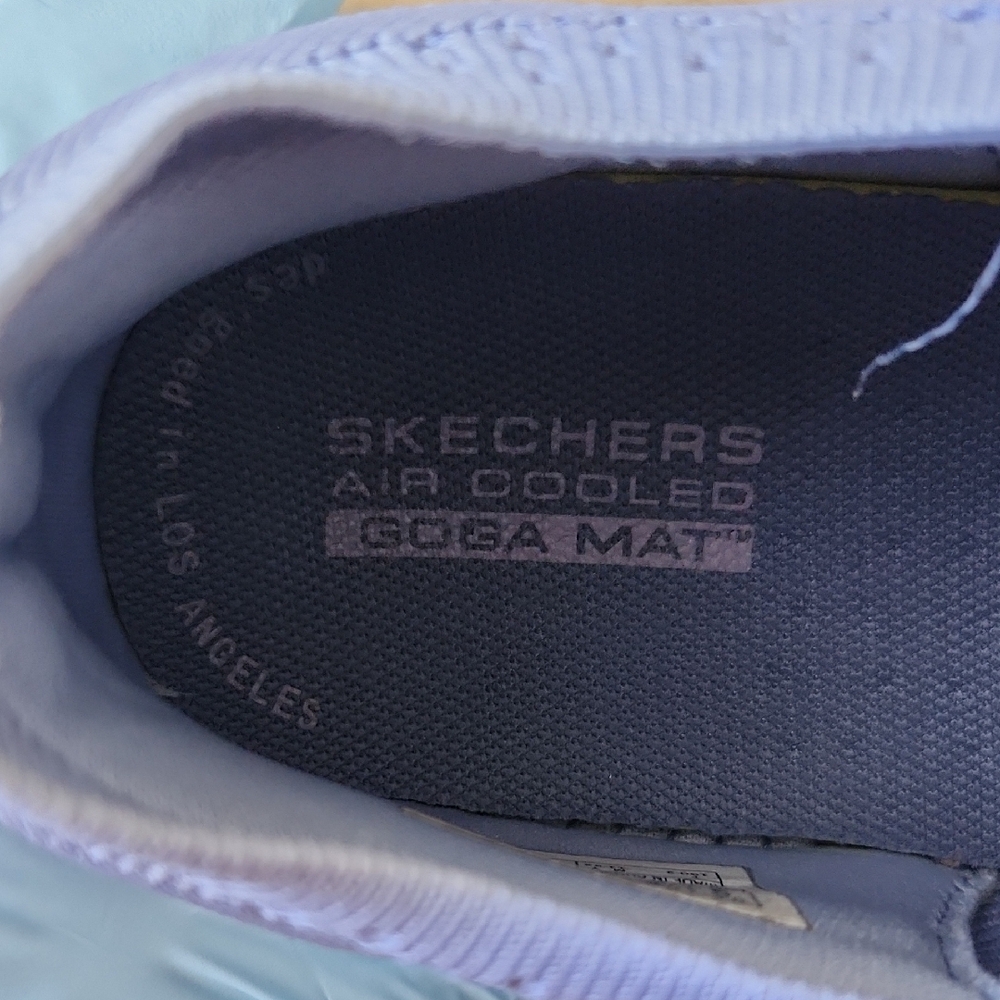 Skechers Women's Light Blue Slip-On Sneakers - Picture 13 of 16